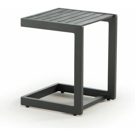 Tavolino Per Esterno In Alluminio Verniciato, Grigio Tortora 4 Tavolino Per Esterno In Alluminio Verniciato, Grigio Tortora - immagine 2