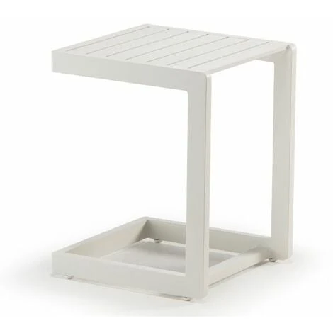 Tavolino Per Esterno In Alluminio Verniciato, Grigio Tortora 5 Tavolino Per Esterno In Alluminio Verniciato, Grigio Tortora - immagine 3