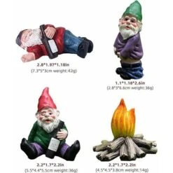 Interessanti Statue Di Gnomi Da Giardino Sprite All'aperto Artigianato In Resina 4 Pezzi Decorazioni Per Prato In Miniatura Da Giardino Delle Fate (BX4) -Giardino di Lusso 91196255 3