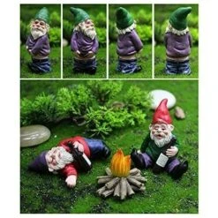 Interessanti Statue Di Gnomi Da Giardino Sprite All'aperto Artigianato In Resina 4 Pezzi Decorazioni Per Prato In Miniatura Da Giardino Delle Fate (BX4) -Giardino di Lusso 91196255 5