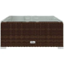 Tavolino Da Giardino Tavolino Basso Da Caffè - Marrone 60x60x30 Cm In Polyrattan E Vetro BV785697 - BonneVie -Giardino di Lusso 91239361 3