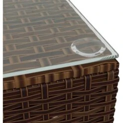 Tavolino Da Giardino Tavolino Basso Da Caffè - Marrone 60x60x30 Cm In Polyrattan E Vetro BV785697 - BonneVie -Giardino di Lusso 91239361 4
