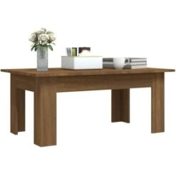 Tavolino Basso Da Caffè - Tavolino Da Salotto Rovere Marrone 100x60x42 Cm Legno Multistrato BV275494 - BonneVie -Giardino di Lusso 91239648 4
