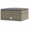 Poggiapiedi Da Giardino Con Cuscino In Polyrattan Grigio VidaXL -Giardino di Lusso 91535886 1