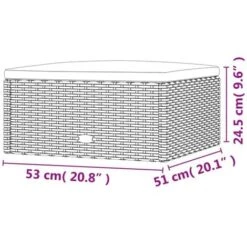 Poggiapiedi Da Giardino Con Cuscino In Polyrattan Grigio VidaXL -Giardino di Lusso 91535886 3