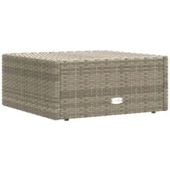 Poggiapiedi Da Giardino Con Cuscino In Polyrattan Grigio VidaXL -Giardino di Lusso 91535886 4