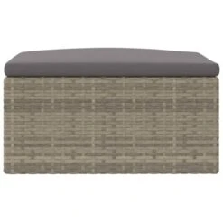 Poggiapiedi Da Giardino Con Cuscino In Polyrattan Grigio VidaXL -Giardino di Lusso 91535886 5