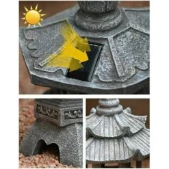 Pagoda A Energia Solare Lanterna Statue Pagoda Light Ornamenti Da Giardino Prato In Stile Giapponese Decorativo Pagoda Vintage Illuminato Autoportante -Giardino di Lusso 91727151 4