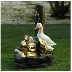 Statua Di Animali Da Giardino Fontana Solare Lampada Da Giardino A LED Art Déco Scultura Da Giardino Per Esterni (B) -Giardino di Lusso 91728556 5