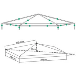Top Di Ricambio Per Gazebo - Poliestere Beige - FERLIVING 3x3 MT -Giardino di Lusso 91913006 4