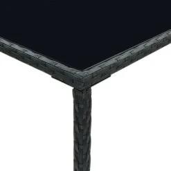 VIDAXL Tavolo Da Bar Da Giardino Nero 70x70x110 Cm Polyrattan E Vetro -Giardino di Lusso 92011635 5