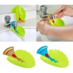 Prolunga Per Rubinetto In Stile Cartone Animato Prolunga Per Maniglia Per Lavandino Stile Foglia Di Cartone Animato Divertente E Interessante Per Lavarsi Le Mani 2 Pezzi -Giardino di Lusso 92039475 5