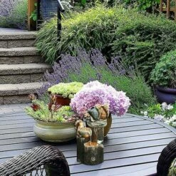 Fontana Per Anatre All'aperto Con Luce Solare Giardino Anatra Scoiattolo Statua Arte Da Giardino Fontana D'acqua Decorazione Per Laghetto O Prato Patio 6 "x 4" Scoiattolo -Giardino di Lusso 92055883 5