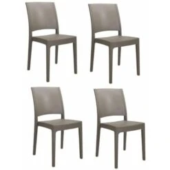 KIT 4 SEDIE POLIPROPILENE CUCINA BAR RISTORANTE SEDIA INTERNO ESTERNO TORTORA FL