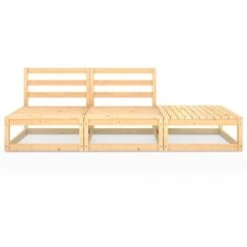 Salotti Da Giardino 3 Pz - Mobili Da Giardino In Legno Massello Di Pino BV683479 - BonneVie -Giardino di Lusso 92116107 3