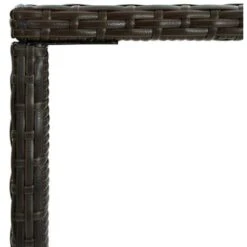 VIDAXL Tavolo Da Bar Da Giardino Marrone 70x70x110 Cm Polyrattan Vetro -Giardino di Lusso 92135358 4