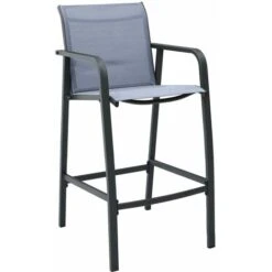 Nova Set Da 2 Sgabelli Da Esterno Stile Moderno Con Schienale E Braccioli Vari Colori Colore : Grigio -Giardino di Lusso 92180109 2