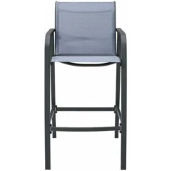 Nova Set Da 2 Sgabelli Da Esterno Stile Moderno Con Schienale E Braccioli Vari Colori Colore : Grigio -Giardino di Lusso 92180109 3