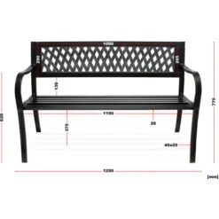 Panchina Panca Da Giardino Mareike In Metallo Stile Urbano -Giardino di Lusso 9225700 3