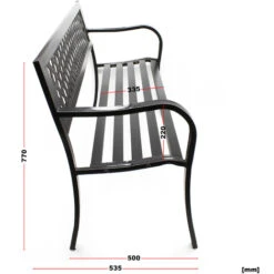 Panchina Panca Da Giardino Mareike In Metallo Stile Urbano -Giardino di Lusso 9225700 5