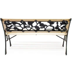 Panchina Panca Da Giardino Rosi In Legno E Ghisa Con Motivo Floreale -Giardino di Lusso 9225708 4