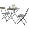 Set Bistrot 2 Sedie Con Tavolino Pieghevole Salvaspazio In Legno Di Acacia E Metallo Salottino Salotto Per Patio Giardino Balcone Veranda Esterno Piscina Terrazzo Arredo Design Semplice Marrone -Giardino di Lusso 92323841 1