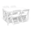Prince + Asso - Set Da Pranzo Per Esterni Composto Da Tavolo 150X90 Cm E 4 Sedie Pieghevoli - Bianco -Giardino di Lusso 92482056 1