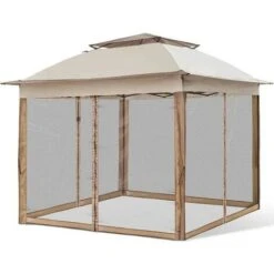 Gazebo 3x3 Mt Pieghevole Impermeabile Con Tende Zanzariere E Borsa X Trasporto -Giardino di Lusso 92509266 4