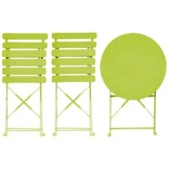 Rebecca Mobili Set Tavolo E 2 Sedie Da Giardino Acciaio Verde Salvaspazio -Giardino di Lusso 92786932 3