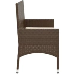 Panca Da Giardino A 2 Posti Con Cuscini In Polyrattan Marrone VidaXL -Giardino di Lusso 92787179 5