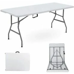 TAVOLO PIEGHEVOLE GIARDINO DA CAMPEGGIO TAVOLINO ESTERNI RICHIUDIBILE 152X76X74H