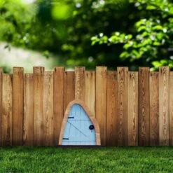 Giardino Fata Porta Miniatura Fata Albero Ornamento Casa Porta Finestra Scultura Decorazione Albero Giardino Arte Cortile Scultura 1 Pz (Blu) -Giardino di Lusso 93243914 4