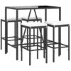 Set Bar Da Giardino 5 Pz Con Cuscini In Polyrattan Nero VidaXL