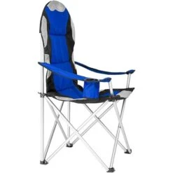 Sedia Pieghevole Campeggio Imbottita Con Borsa Camping Spiaggia Esterno Blu -Giardino di Lusso 93882543 3