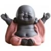 Statua Di Maitreya Buddha Che Ride In Ceramica - Decorazione Per Il Tè - Piccolo Monaco - Oggetti Di Scena (Stile Sorriso Felice, Arancione)