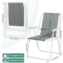 WOLTU Sedia Pieghevole Da Giardino. Set Di 4. Sedie Da Campeggio Sedia Da Spiaggia Sedia Mare Portatile. Sedie Pieghevoli Da Esterno Leggera Salvaspazio. Grigio Scuro -Giardino di Lusso 94405854 3