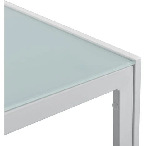 Nova Tavolino Da Giardino Elegante In Metallo E Vetro 100 X 50 X 35 Cm Vari Colori Dimensioni : Bianco 5 Nova Tavolino Da Giardino Elegante In Metallo E Vetro 100 X 50 X 35 Cm Vari Colori Dimensioni : Bianco - immagine 3