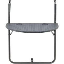 Nova Tavolino Da Balcone Piano Semicerchio Ribaltabile Grigio Scuro Design Elegante -Giardino di Lusso 94577571 4