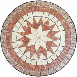 Set Tavolo + Sedie Pieghevoli Mosaico Arredo Esterno Giardino Metall Con Cuscino -Giardino di Lusso 94666604 3