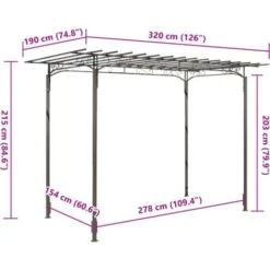 Arco Pergola Da Giardino Per Rose In Acciaio Decorazione Giardino VidaXL -Giardino di Lusso 949136 3