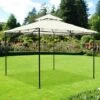 Gazebo Giardino 3x3 Mt In Metallo Con Telo Tendone Party Antipioggia PVC Beige