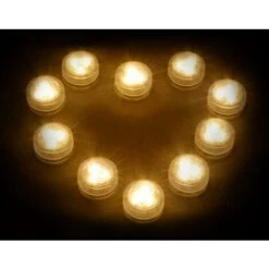12 Luci Da Tè Subacquee Senza Fiamma A LED, Illuminazione Decorativa Impermeabile Sommergibile A Batteria Per Acquario/stagno/piscina/matrimonio/festa (bianco Caldo) -Giardino di Lusso 95466834 4