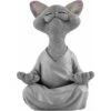 ELLE Buddha Cat Statue-Happy Cat Buddha, Cat Buddha Statue Meditazione Cat Statue Garden Sculpture Outdoor Decor, Yoga Buddha Zen Cat, Outdoor Prato Decorazione, 12x12x18cm -Giardino di Lusso 95746984 1