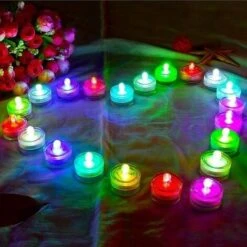 Mini Luci Da Tè A LED Luci Sommergibili Per Matrimonio RGB Impermeabile Rotondo Subacqueo Home Party Vaso Festival Decorazione Di San Valentino (confezione Da 24) -Giardino di Lusso 95758051 2