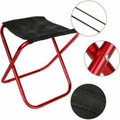 Sgabello Pieghevole Portatile Rosso Con 2 Sacchetti Di Stoccaggio Sedile In Alluminio Sgabello Da Campeggio Pieghevole Da Esterno Con Piccolo Sgabello Oxford Accessori Da Campeggio Leggeri Per Picnic -Giardino di Lusso 95765874 3
