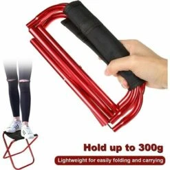Sgabello Pieghevole Portatile Rosso Con 2 Sacchetti Di Stoccaggio Sedile In Alluminio Sgabello Da Campeggio Pieghevole Da Esterno Con Piccolo Sgabello Oxford Accessori Da Campeggio Leggeri Per Picnic -Giardino di Lusso 95765874 5