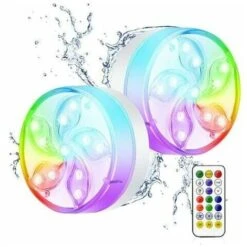 Luce Per Piscina Ip68 Impermeabile RGB Multicolore Vasca Da Bagno A Led Per Piscina Per Bambini Da GiardinoLuce A Led Per Immersione Impermeabile Con Telecomando Base Vaso Acquario Laghetto (2 Pezzi)