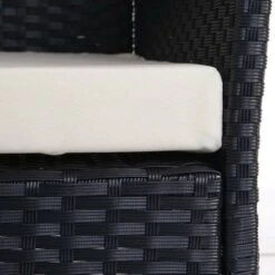 Nova Divano Da Esterni In Polyrattan A 2 Posti Con Cuscino Vari Colori Disponibili Colore : Antracite E Avorio -Giardino di Lusso 95906384 3