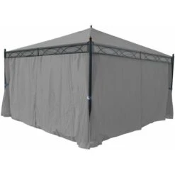 Nova Set 4 Pareti Laterali Per Pergola 4x4m In Poliestere Vari Colori Colore : Grigio Chiaro -Giardino di Lusso 95907215 4