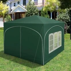 WOLTU Gazebo Pieghevole Da Giardino. Gazebo Impermeabile Pop Up Da 3x3m Con Pannelli Laterali. Tendone Da Esterno. Altezza Regolabile. Protezione UV. Con Custodia Verde -Giardino di Lusso 95935170 3
